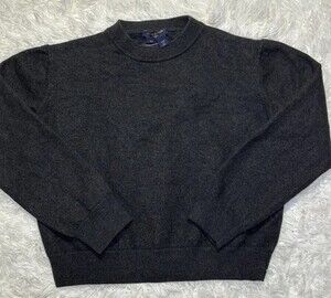 Louis Vuitton Kids Uniform charcoal Crew Neck Wool Knit Pullover Sweater XS